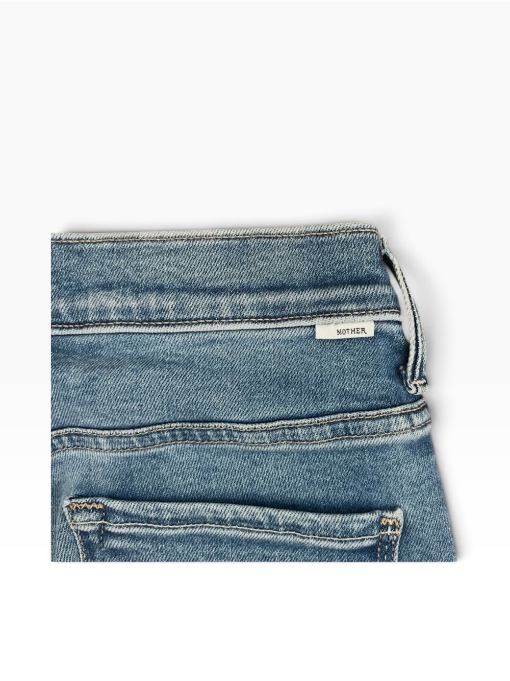 MOTHER Lil’ Insider Crop Step Fray Jeans Petite Out Of The Blue Size 27 - Picture 16 of 16